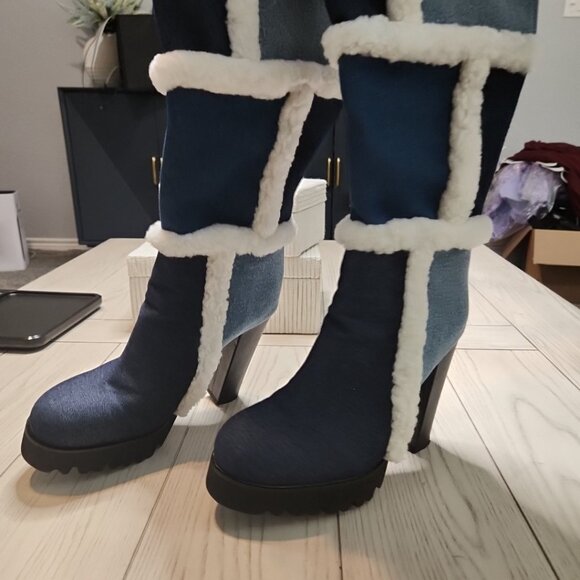 ✨ I Am JenniferLe VAUGHAN II Denim Heel Boots – Size 10 ✨ - Picture 10 of 12